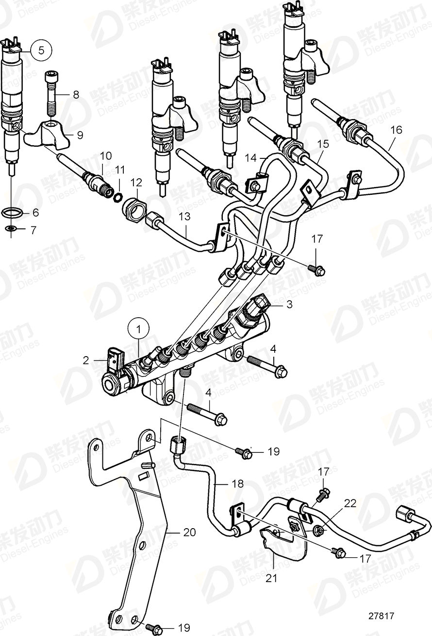 VOLVO Common rail 21675458 Drawing